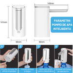 Casa si Gradina - Mobilier - Organizare si depozitare - Dozatoare/dispensere de apa - Pompa electrica inteligenta pentru bidonul cu apa, INCO®, 6 functii de reglare cu Touch, capat pliabil, incarcare USB - Infinity.ro