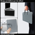 PC, gaming si accesorii - Desktop PC & monitoare - Monitoare - Monitor Extensibil si Portabil pentru laptop, Qova®, 3 Ecrane Full HD 1200P de 14" inch, sRGB 100%, pliabile si rotative - Infinity.ro