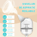 Jucarii, Copii si Bebe - Igiena si ingrijire - Accesorii ingrijire copii - Aspiratoare nazale si accesorii - Aspirator nazal electric pentru bebelusi si copii silentios INCO®, 9 niveluri de aspiratie reglabile, 3 varfuri silicon - Infinity.ro