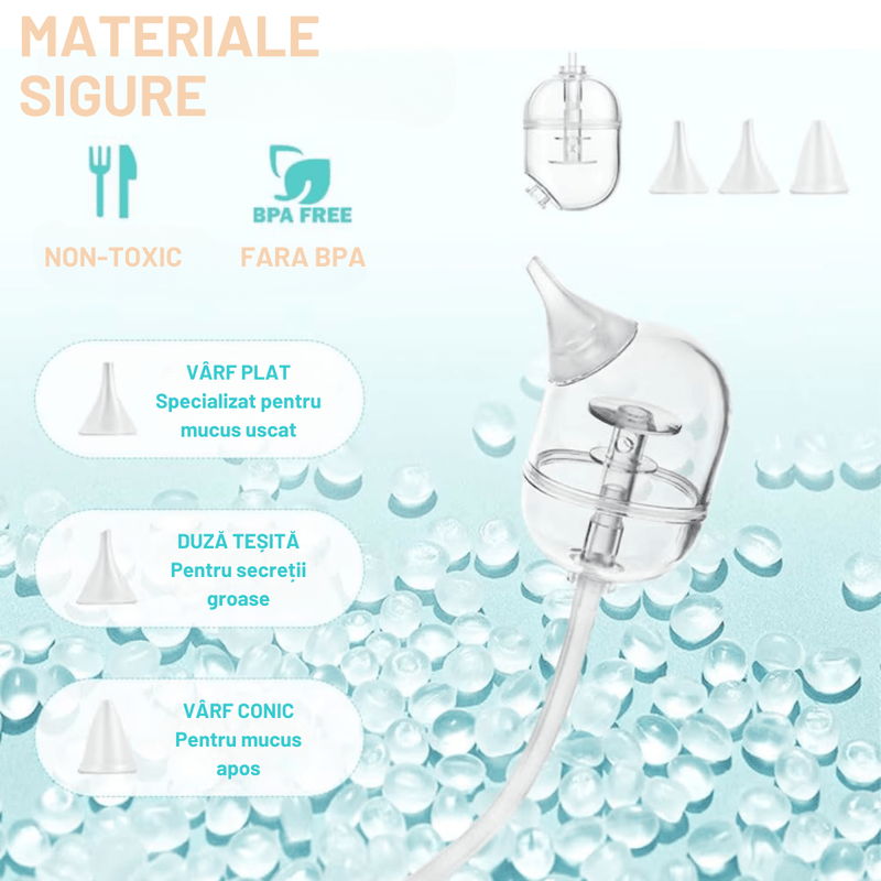 Jucarii, Copii si Bebe - Igiena si ingrijire - Accesorii ingrijire copii - Aspiratoare nazale si accesorii - Aspirator nazal electric pentru bebelusi si copii silentios INCO®, 9 niveluri de aspiratie reglabile, 3 varfuri silicon - Infinity.ro