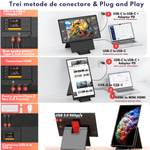 PC, gaming si accesorii - Desktop PC & monitoare - Monitoare - Monitor Portabil si Extensibil de 23.8 inch, Qova®, Ecran IPS, Full HD 1080p, 100Hz, 300 Nits, 120% sRGB, raport 16:9 - Infinity.ro