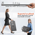 PC, gaming si accesorii - Desktop PC & monitoare - Monitoare - Monitor Portabil si Extensibil de 23.8 inch, Qova®, Ecran IPS, Full HD 1080p, 100Hz, 300 Nits, 120% sRGB, raport 16:9 - Infinity.ro