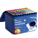 Carti si Birotica - Birotica - Instrumente de scris - Creioane - Set 80 de carioci profesionale, cerneala pe baza de alcool, Qova®, multicolore pentru desen, varf dublu subtire si gros - Infinity.ro