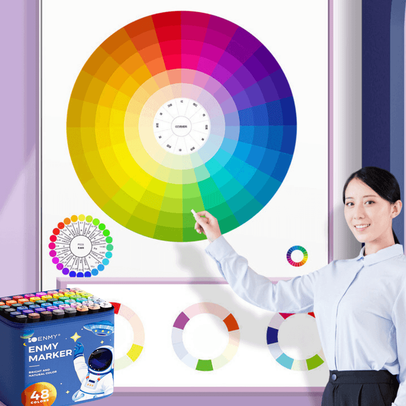 Carti si Birotica - Birotica - Instrumente de scris - Creioane - Set 80 de carioci profesionale, cerneala pe baza de alcool, Qova®, multicolore pentru desen, varf dublu subtire si gros - Infinity.ro