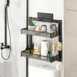 Casa si Gradina - Sanitare - Suporturi si accesorii baie - Suporturi baie - Raft Universal cu 2 Polite, din Otel inoxidabil, Etajera Multifunctionala Qova® pentru Baie sau Bucatarie, Suport - Infinity.ro