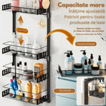 Casa si Gradina - Sanitare - Suporturi si accesorii baie - Suporturi baie - Raft Universal cu 2 Polite, din Otel inoxidabil, Etajera Multifunctionala Qova® pentru Baie sau Bucatarie, Suport - Infinity.ro