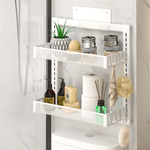 Casa si Gradina - Sanitare - Suporturi si accesorii baie - Suporturi baie - Raft Universal cu 2 Polite, din otel inoxidabil, Etajera Multifunctionala Qova® pentru Baie sau Bucatarie, Suport - Infinity.ro