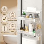 Casa si Gradina - Sanitare - Suporturi si accesorii baie - Suporturi baie - Raft Universal cu 2 Polite, din otel inoxidabil, Etajera Multifunctionala Qova® pentru Baie sau Bucatarie, Suport - Infinity.ro