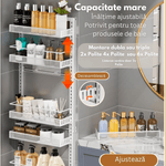 Casa si Gradina - Sanitare - Suporturi si accesorii baie - Suporturi baie - Raft Universal cu 2 Polite, din otel inoxidabil, Etajera Multifunctionala Qova® pentru Baie sau Bucatarie, Suport - Infinity.ro