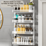 Casa si Gradina - Sanitare - Suporturi si accesorii baie - Suporturi baie - Raft Universal cu 2 Polite, din otel inoxidabil, Etajera Multifunctionala Qova® pentru Baie sau Bucatarie, Suport - Infinity.ro