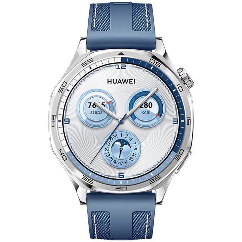 Laptop, Telefoane si Tablete - Wearables si gadgeturi - Wearables - Smartwatch-uri - Smartwatch Huawei Watch GT 5, 46MM, Tarnish Stainless Steel Case, Blue Woven Strap - Infinity.ro