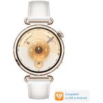 Laptop, Telefoane si Tablete - Wearables si gadgeturi - Wearables - Smartwatch-uri - Smartwatch Huawei Watch GT 6, 41MM, Gold Stainless Steel Case, White Composite Leather Strap - Infinity.ro