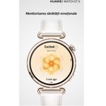 Laptop, Telefoane si Tablete - Wearables si gadgeturi - Wearables - Smartwatch-uri - Smartwatch Huawei Watch GT 6, 41MM, Gold Stainless Steel Case, White Composite Leather Strap - Infinity.ro