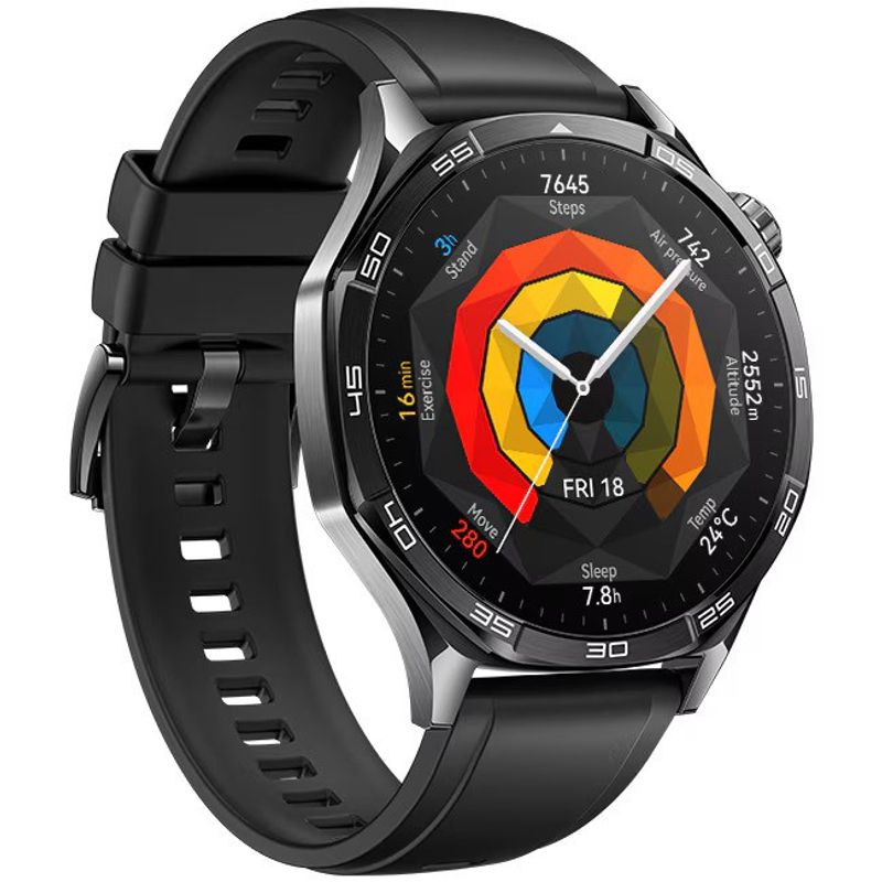 Laptop, Telefoane si Tablete - Wearables si gadgeturi - Wearables - Smartwatch-uri - Smartwatch Huawei Watch GT 5, 46MM, Deep Tarnish Stainless Steel Case, Black Fluoroelastomer Strap - Infinity.ro