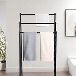 Casa si Gradina - Sanitare - Suporturi si accesorii baie - Accesorii baie - Suport Pentru Prosoape NewEvo, Metal, 3 Brate, Negru, 84x41x21.5cm - Infinity.ro