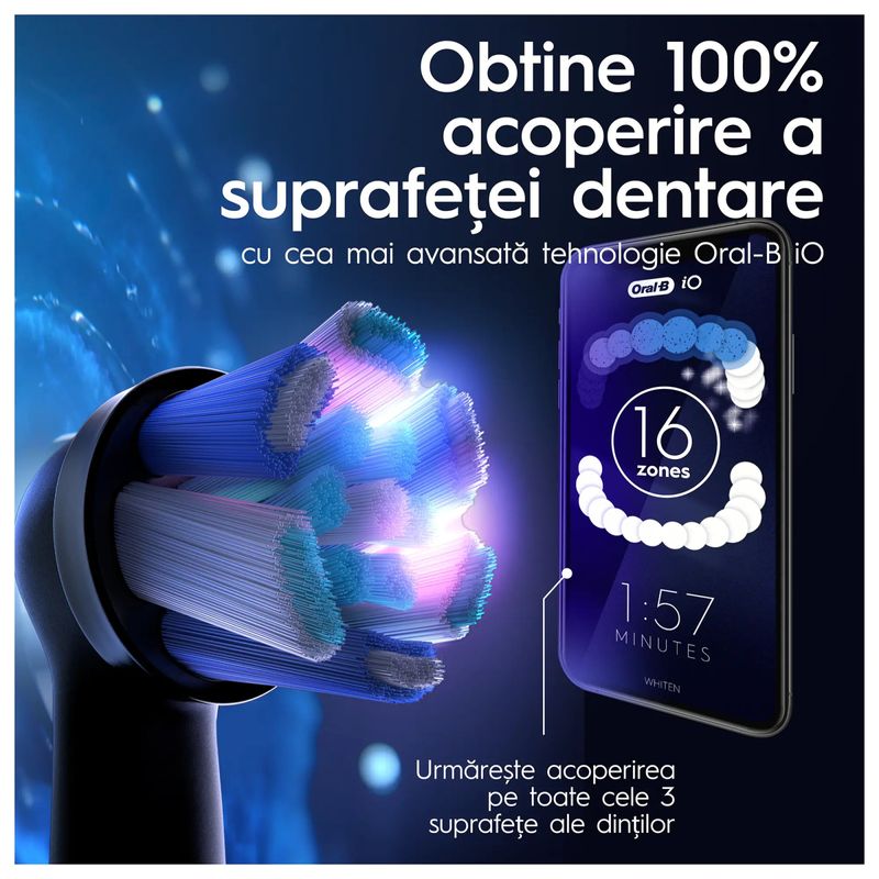 Ingrijire personala si Cosmetice - Igiena dentara - Periute de dinti electrice - Periuta de dinti electrica Oral-B iO9 cu Tehnologie Magnetica si Micro-Vibratii, Inteligenta artificiala, Display led - Infinity.ro