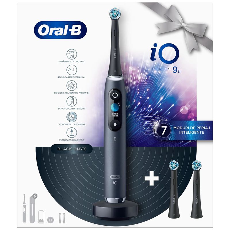 Ingrijire personala si Cosmetice - Igiena dentara - Periute de dinti electrice - Periuta de dinti electrica Oral-B iO9 cu Tehnologie Magnetica si Micro-Vibratii, Inteligenta artificiala, Display led - Infinity.ro