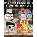 PC, gaming si accesorii - Imprimante, scanere & consumabile - Imprimante - Imprimante termice - Imprimanta Etichete Termica Portabila, Compatibila iOS/Android/Windows, Aplicatie Telefon, Rola 40x30 Inclusa, Roz - Infinity.ro