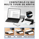 PC, gaming si accesorii - Imprimante, scanere & consumabile - Imprimante - Imprimante termice - Imprimanta termica A4 portabila VITTALIST 203DPI, BT/WiFi/USB, fara cerneala, tatuaje/documente, iOS/Android/Windows/Mac - Infinity.ro