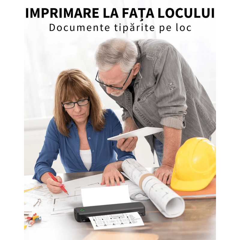 PC, gaming si accesorii - Imprimante, scanere & consumabile - Imprimante - Imprimante termice - Imprimanta termica A4 portabila VITTALIST 203DPI, BT/WiFi/USB, fara cerneala, tatuaje/documente, iOS/Android/Windows/Mac - Infinity.ro