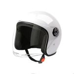 Auto si Moto - Moto - Echipamente protectie moto - Casti moto - Casca moto/scuter unisex, cu vizor, marime universala 55-60cm, Alb, FIXATO - Infinity.ro