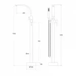 Casa si Gradina - Sanitare - Lavoar baie si accesorii - Baterii sanitare - Baterie cada - dus freestanding Besco Decco I auriu lucios - Infinity.ro