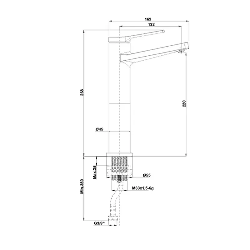 Casa si Gradina - Sanitare - Lavoar baie si accesorii - Baterii sanitare - Baterie lavoar inalta Gala Gadea monocomanda crom lucios - Infinity.ro