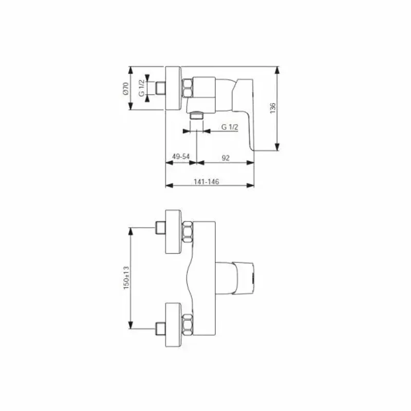 Casa si Gradina - Sanitare - Lavoar baie si accesorii - Baterii sanitare - Baterie dus Ideal Standard Ceraplan III - Infinity.ro