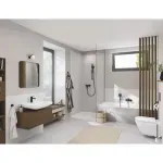 Casa si Gradina - Sanitare - Lavoar baie si accesorii - Baterii sanitare - Baterie dus Grohe Cubeo monocomanda negru mat - Infinity.ro