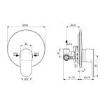 Casa si Gradina - Sanitare - Lavoar baie si accesorii - Baterii sanitare - Baterie dus incastrata Ideal Standard Cerafine O rose mat cu corp ingropat - Infinity.ro