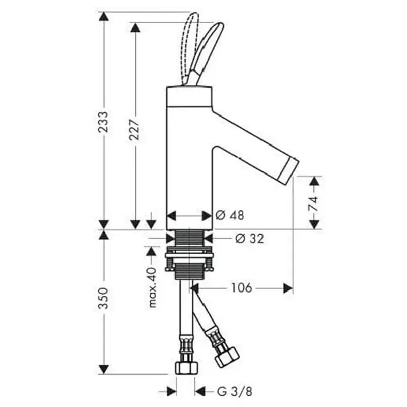 Casa si Gradina - Sanitare - Lavoar baie si accesorii - Baterii sanitare - Baterie lavoar monocomanda Hansgrohe Axor StarckClassic70 - Infinity.ro