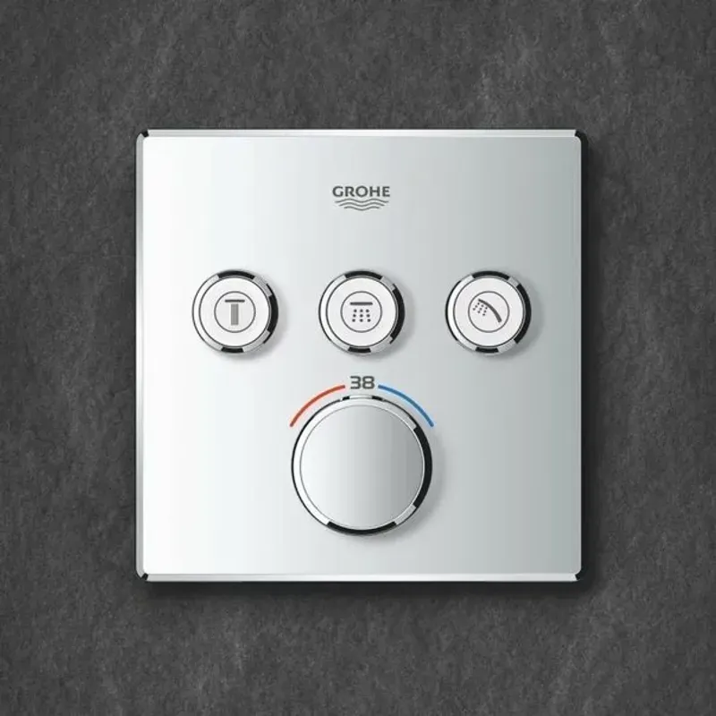 Casa si Gradina - Sanitare - Lavoar baie si accesorii - Baterii sanitare - Baterie dus Grohe Grohtherm SmartControl termostatica patrata cu 3 iesiri - Infinity.ro