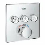 Casa si Gradina - Sanitare - Lavoar baie si accesorii - Baterii sanitare - Baterie dus Grohe Grohtherm SmartControl termostatica patrata cu 3 iesiri - Infinity.ro