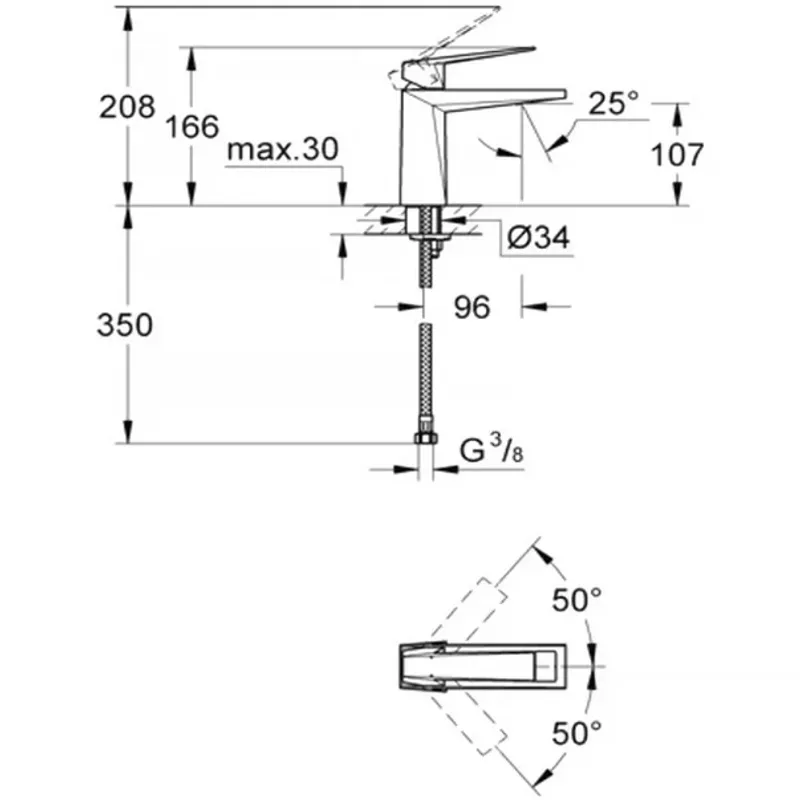 Casa si Gradina - Sanitare - Lavoar baie si accesorii - Baterii sanitare - Baterie lavoar Grohe Allure Brilliant M monocomanda crom fara ventil - Infinity.ro