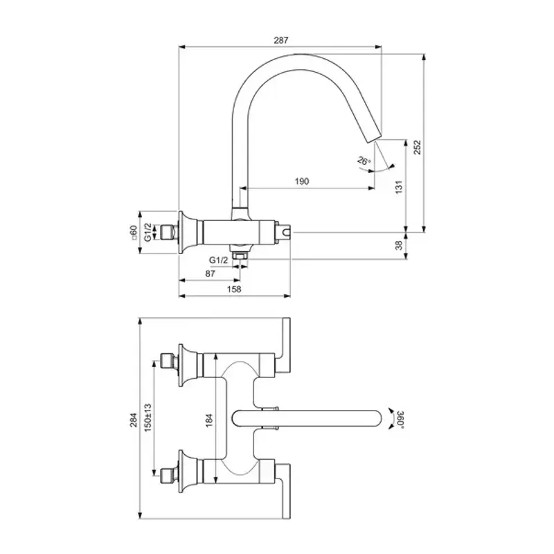 Casa si Gradina - Sanitare - Lavoar baie si accesorii - Baterii sanitare - Baterie cada - dus Ideal Standard Atelier Joy Neo crom lucios dubla comanda - Infinity.ro