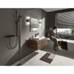 Casa si Gradina - Sanitare - Lavoar baie si accesorii - Baterii sanitare - Baterie cada - dus Hansgrohe Vivenis negru mat monocomanda - Infinity.ro