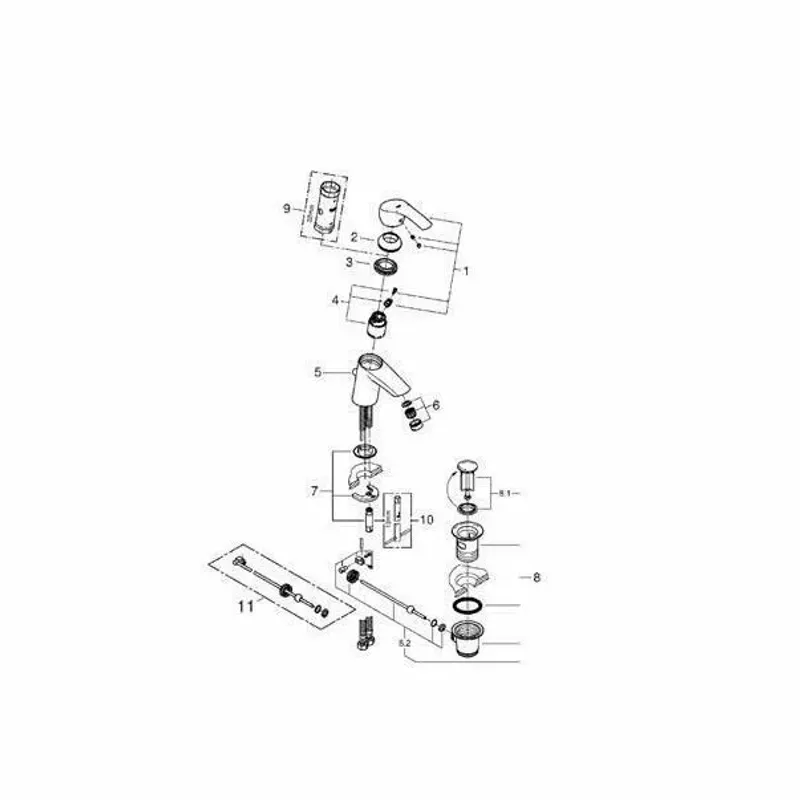 Casa si Gradina - Sanitare - Lavoar baie si accesorii - Baterii sanitare - Baterie lavoar Grohe Eurosmart New S crom lucios - Infinity.ro