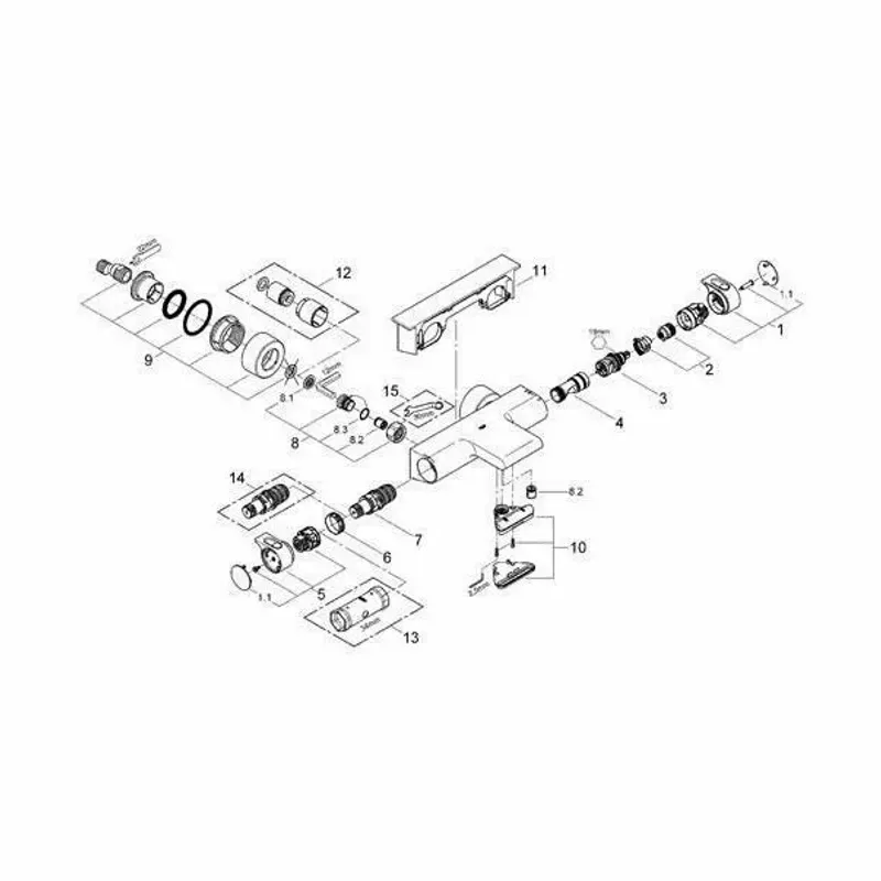 Casa si Gradina - Sanitare - Lavoar baie si accesorii - Baterii sanitare - Baterie cada - dus termostatata Grohe Grohtherm 2000 crom lucios - Infinity.ro