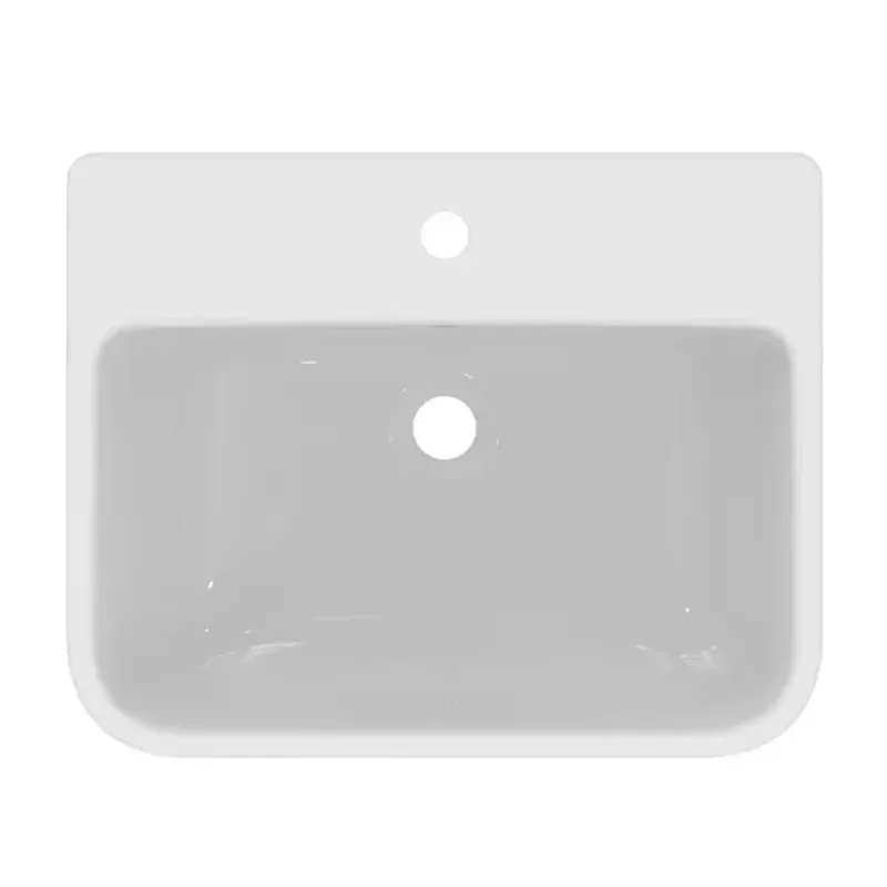 Casa si Gradina - Sanitare - Lavoar baie si accesorii - Lavoare si piedestale - Lavoar semiincastrat Ideal Standard i.life B alb lucios 55 cm cu orificiu baterie si preaplin - Infinity.ro