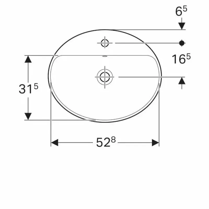 Casa si Gradina - Sanitare - Lavoar baie si accesorii - Lavoare si piedestale - Lavoar incastrat Geberit Variform 55 cm cu orificiu baterie cu orificiu preaplin - Infinity.ro