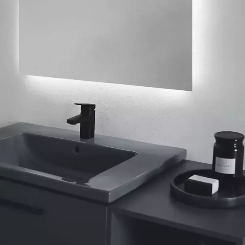 Casa si Gradina - Sanitare - Lavoar baie si accesorii - Lavoare si piedestale - Lavoar suspendat Ideal Standard i.life B gri lucios 81 cm cu orificiu baterie si preaplin - Infinity.ro