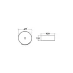 Casa si Gradina - Sanitare - Lavoar baie si accesorii - Lavoare si piedestale - Lavoar pe blat alb Fluminia Alice 40 cm - Infinity.ro