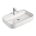 Casa si Gradina - Sanitare - Lavoar baie si accesorii - Lavoare si piedestale - Lavoar pe blat Fluminia Juno alb 65 cm - Infinity.ro