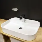 Casa si Gradina - Sanitare - Lavoar baie si accesorii - Lavoare si piedestale - Lavoar pe blat Fluminia Juno alb 65 cm - Infinity.ro