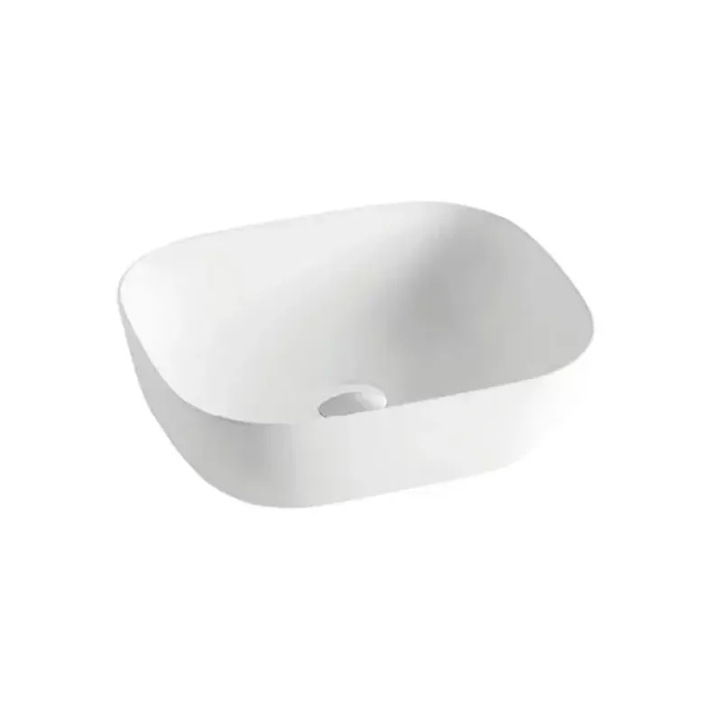 Casa si Gradina - Sanitare - Lavoar baie si accesorii - Lavoare si piedestale - Lavoar pe blat Fluminia Crius White alb 46 cm - Infinity.ro