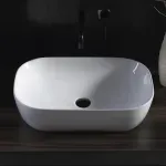 Casa si Gradina - Sanitare - Lavoar baie si accesorii - Lavoare si piedestale - Lavoar pe blat Fluminia Crius White alb 46 cm - Infinity.ro