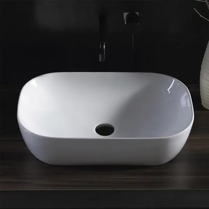Casa si Gradina - Sanitare - Lavoar baie si accesorii - Lavoare si piedestale - Lavoar pe blat Fluminia Crius White alb 46 cm - Infinity.ro