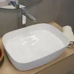 Casa si Gradina - Sanitare - Lavoar baie si accesorii - Lavoare si piedestale - Lavoar pe blat alb Fluminia Pallas 50 cm - Infinity.ro