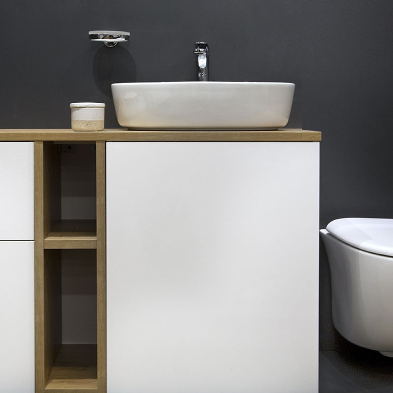 Casa si Gradina - Sanitare - Lavoar baie si accesorii - Lavoare si piedestale - Lavoar pe blat Fluminia, Tamisa, oval, 57 x 41 cm, alb - Infinity.ro