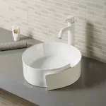 Casa si Gradina - Sanitare - Lavoar baie si accesorii - Lavoare si piedestale - Lavoar pe blat Fluminia Amor alb 44 cm - Infinity.ro